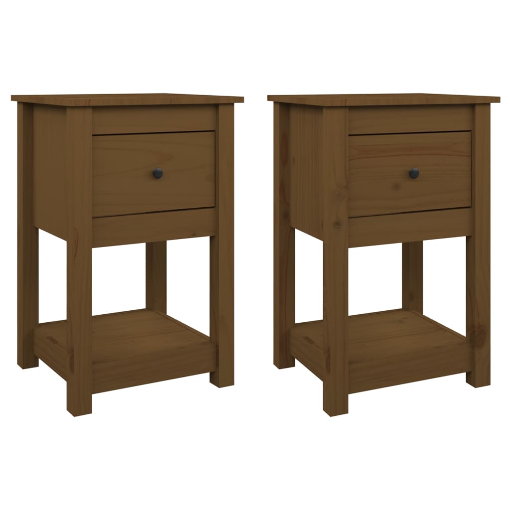 Bedside Cabinets 2 pcs Honey Brown 40x35x61.5cm Solid Wood Pine